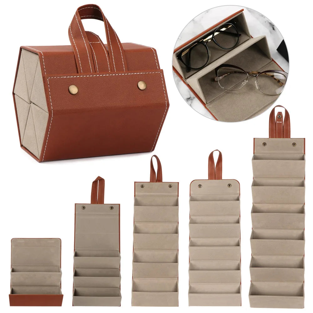 Multi-Slot Portable Glasses Organizer 2/3/4/5/6 Multi-Slot Eyeglasses Storage Display Travel Sunglasses Case
