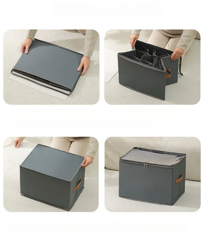 Foldable Shoe Organizer with Lid Dustproof Storage Box for Shoes Clothes Accessories Home Organization Box