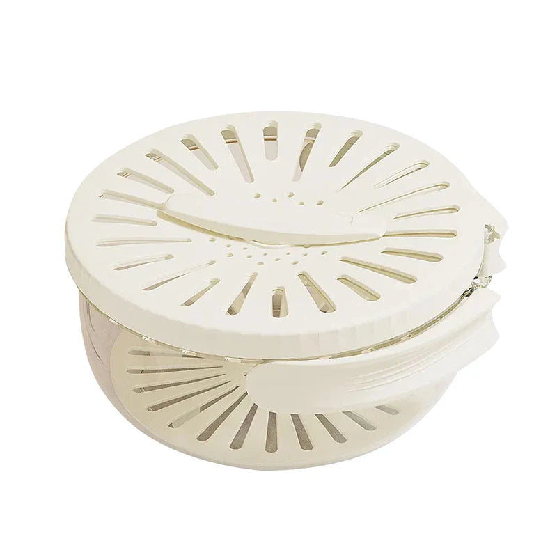 2-In-1 Fruit Drain Basket Vegetable Washing Basket with Foldable Handle Refrigerator Crisper Storage Bowl for Home Kitchen