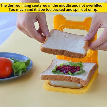 Sandwich Cutter and Sealer Flip Sandwich Cutting Tool for Kids Lunch Stainless Steel Blade Circular Sandwich Bread Toast Mold