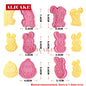 Cookies Cutters Bunny Rabbit Egg Dough Stamp Plastic 3D Cartoon Pressable Biscuit Mold Easter Kitchen Baking Pastry Bakeware